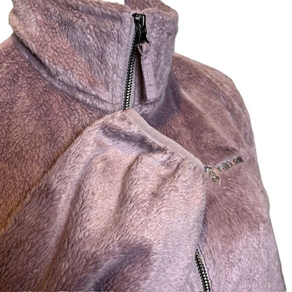 Free Country Fleece Fuzzy Jacket Plum Zip Pockets, Collar, Size Medium - Picture 4 of 12